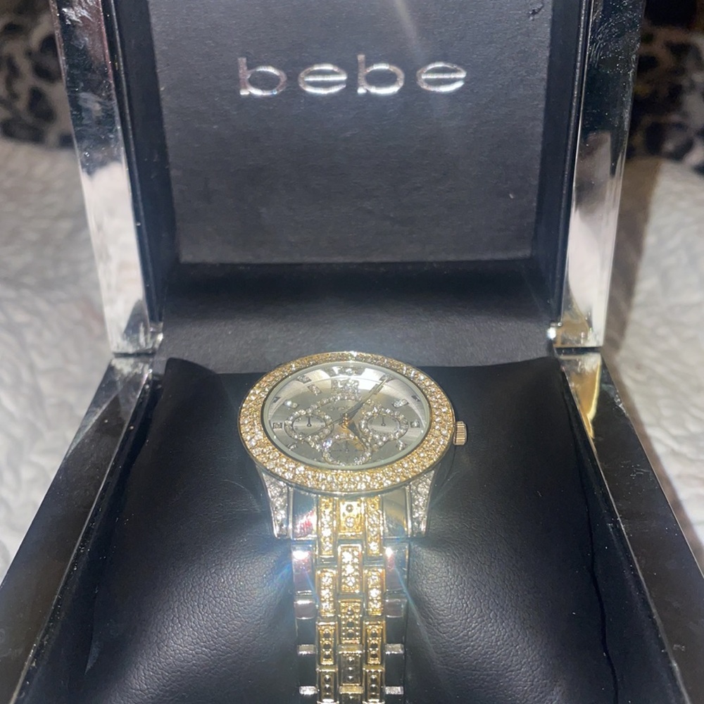 Bebe two-tone, diamond watch in original box. - Picture 2 of 9